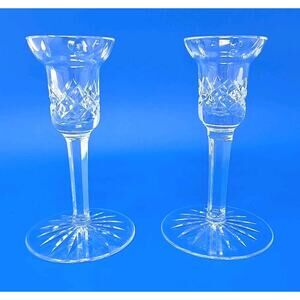 Waterford Pair Lismore Crystal Candlestick Holders 5.75" U25